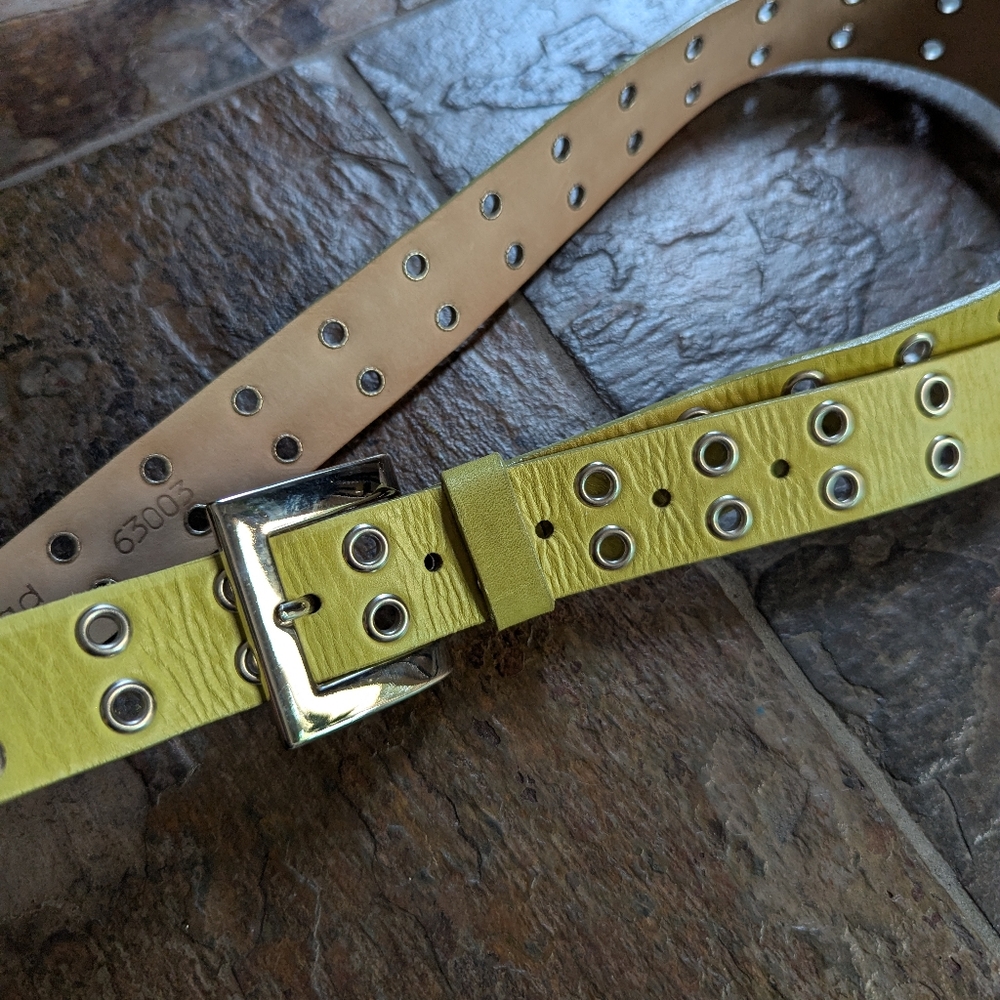 STREETS AHEAD leather grommet belt M L
